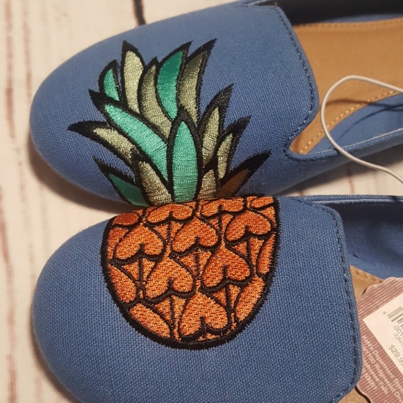 SO Pineapple Blue Flats - Size 10 - Picture 3 of 4